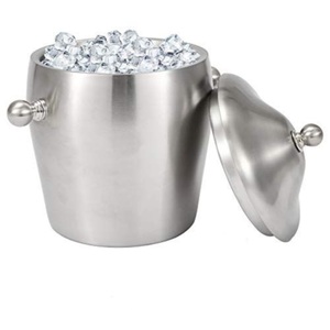 Luxury Gold Stainless Steel Double-Walled Insulated <b>Ice</b> Bucket With Lid And Tongs Modern Barware Champagne Wine <b>Cooler</b> On Sale - Product Image 2