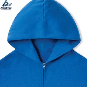 Sudadera con capucha informal para hombre con cremallera, forro polar de algodón, chaqueta unisex con cremallera completa, estilo urbano, ajuste holgado, tejido liso, estampado personalizado - Product Image 5