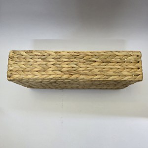 Handmade Natural Water Hyacinth Woven <b>Storage</b> <b>Basket</b> <b>Rectangular</b> Wicker Tray Eco Friendly Home Organizer for Shelf Pantry - Product Image 2