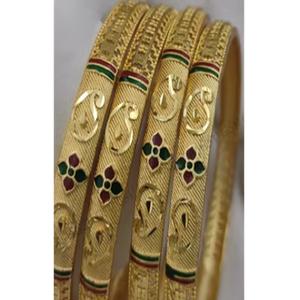 Conjunto de brazaletes de cuatro pares chapados en oro tradicional de diseñador para mujer, conjunto de ropa festiva y nupcial polaca de un gramo para ropa de boda - Product Image 1