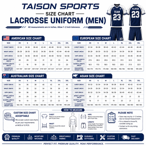 Uniforme de lacrosse en polyester interlock sublimé de qualité supérieure 180 GSM, bleu royal avec panneau blanc, logo personnalisé - Product Image 3