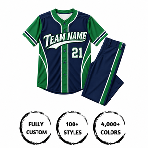 Ensemble uniforme de baseball pour hommes, manches courtes, 100 % polyester, évacuation de l'humidité, personnalisable, toutes saisons, maillot et pantalon imprimés avec le nom de l'équipe - Product Image 4