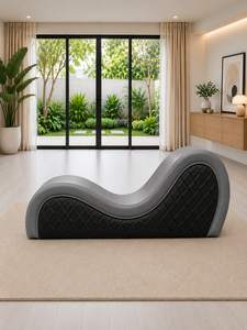 Canapé Exotique Gris Émeraude – Canapé Moderne pour Chambre à Coucher, Hôtel – Fabricant de Tissus Personnalisés – Canapé Lune de Miel 21+ Tantra - Product Image 5