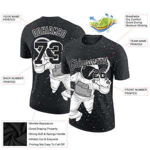 เสื้อเบสบอลลายกราฟิกนักบินอวกาศแบบกำหนดเอง พร้อมชื่อทีมและหมายเลขส่วนตัว เสื้อกีฬาตาข่ายแบบซับลิเมชั่น รับผลิตเสื้อผู้ชายขายส่งแบบ OEM - Product Image 2