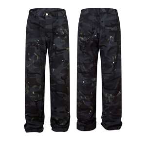 Pantalon en jean délavé coupe décontractée pour homme, couleur unie, écologique, style vintage classique, tissu respirant et durable, production sur mesure - Product Image 3