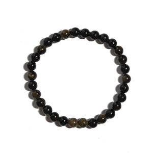 Natural Black Obsidian 8mm Round Gemstone <b>Stretch</b> <b>Bracelet</b> Crystal Beaded <b>Bracelet</b> Wholesale Supply - Product Image 4