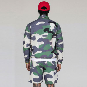 <b>Men's</b> Custom Half Zip Camo Sublimation Print Nylon Windbreaker Shorts Sets <b>Men</b> <b>Summer</b> Lightweight Windproof <b>Jacket</b> & Shorts Sets - Product Image 6