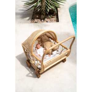 Extraordinaria Carriola de Juguete de Ratán Natural para Muñecas, Estilo Vintage, Carriola Decorativa para Niños, Juego de Imitación - Product Image 4