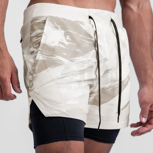 ST01 Summer Casual <b>Mid</b> Anti-Wrinkle Breathable Quick Dry Polyester Board Shorts Men's Sports Workout Running Training Gym Shorts - Product Image 6