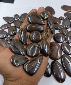 Lot en gros de cabochons d'agate brune naturelle, pierres précieuses brutes polies, formes variées, effet de couleur changeant pour la fabrication de bijoux - Product Image 6