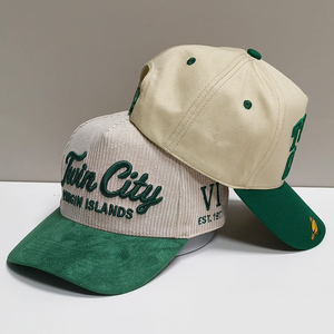 Corduroy OEM ODM Service 3D Embroidery Logo Custom Color and Design Wholesale Supplier Custom Baseball <b>Hat</b> <b>Cap</b> - Product Image 5