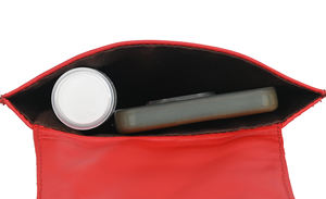 Bolso Bandolera Delgado de Cuero Genuino para Mujer, con Ranura para Tarjetas, Minimalista, Rojo, para Teléfono, con Cierre Magnético Ajustable, a la Moda - Product Image 3