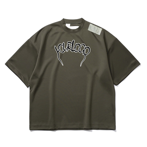 Popular Letter Printing Casual Oversized Cropped T-Shirt 100% Cotton Drop Shoulder With Tag Design Washed Boxy <b>Tshirt</b> Men - Product Image 2