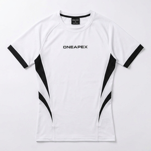 เสื้อยืดคอมเพรสชั่นผู้ชาย สีขาวดำ แขนสั้น สำหรับออกกำลังกาย ฟิตเนส วิ่ง เล่นกีฬา รับสกรีนโลโก้ - Product Image 2