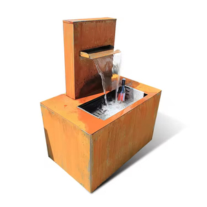 Fontaine d'eau en acier corten pour jardin extérieur, décoration en métal, élément aquatique décoratif pour la maison et le parc - Product Image 3