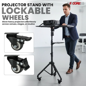 Support de projecteur 5-en-1, trépied réglable 71 pouces, chariot portable pour ordinateur portable avec 2 étagères et support de téléphone - Product Image 3
