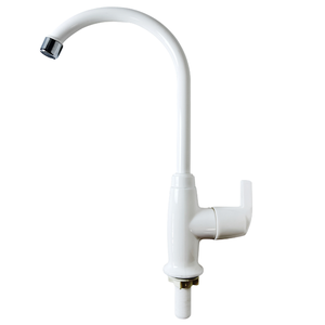 KSN VietNam KSOM-51T9PP Modern White Deck Mounted Single Cold Kitchen Sink <b>Tap</b> Flexible <b>Plastic</b> Gooseneck Water Faucet - Product Image 1