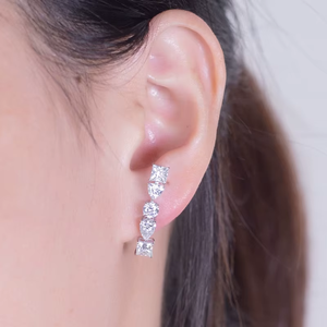 ต่างหูแฟชั่นทองคำขาว 14k ต่างหูเพชรทรงหลากหลายแบบสั่งทำพิเศษสำหรับเด็กผู้หญิงและผู้หญิง - Product Image 4