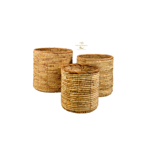 Pot de fleurs en gros, fabriqué à partir de jacinthe d'eau, tressé à la main, pot naturel durable pour la maison et le jardin - Product Image 3