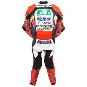 ชุดแข่งรถมอเตอร์ไซค์ Sandro Cortese MotoCP แบบชิ้นเดียว ทำจากหนังวัว/หนังจิงโจ้ สำหรับขับขี่มอเตอร์ไซค์/จั๊มสูท MotoCp/ชุดสำหรับนักขี่มอเตอร์ไซค์ ระดับเกราะป้องกัน 2 - Product Image 2
