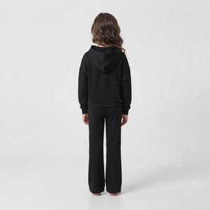 Conjunto deportivo de dos piezas con pedrería para niños, venta al por mayor, sudadera con capucha extragrande de alta calidad, hombros caídos y pantalones deportivos. - Product Image 4