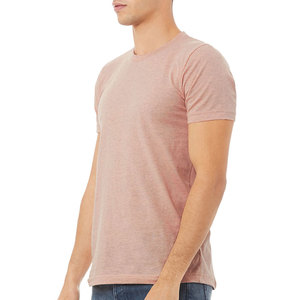 Men Solid Round Neck Pure Cotton <b>Pink</b> T-Shirt Puff Print T-Shirt for Man - Product Image 6