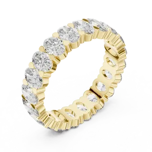 Bague unisexe en or massif 18 carats avec diamants ovales cultivés en laboratoire, style éternité complète, pour mariage ou anniversaire, un cadeau raffiné et remarquable. - Product Image 2