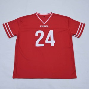 Camiseta de Fútbol Americano Roja de Primera Calidad para Hombre, Cuello en V, Número 24, Impresión Serigrafiada, Malla Transpirable, Manga Corta, Corte Regular - Product Image 6