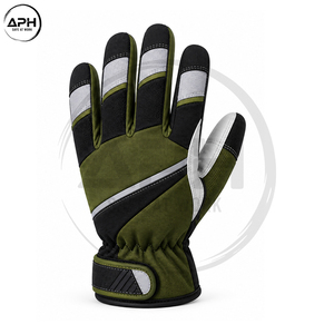 Guantes de Montaje Color Verde Oliva y Blanco con Paneles Negros en los Dedos y Costuras Ergonómicas en la Palma, Guantes de Montaje Personalizados al por Mayor - Product Image 4