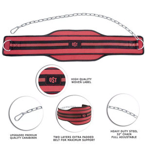 Custom Manufacturing Adjustable Dip Belt with Chain Durable Neoprene Gym Belt for <b>Weighted</b> Dips Pull up <b>Training</b> - Product Image 3