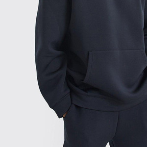 Conjunto Deportivo Azul Marino con Capucha para Hombre, Sudadera y Pantalones Deportivos de Color Sólido con Bolsillos Laterales - Product Image 6