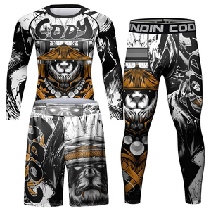 Men's Full Sleeve Rash Guard Set Sublimation Printed Quick Dry <b>Athletic</b> Training Kit Sport Wear - Product Image 6