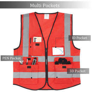 Chaleco de seguridad de alta visibilidad para mantenimiento en exteriores, chaleco de seguridad de alta visibilidad con cremallera frontal, chaleco de seguridad industrial de alta visibilidad - Product Image 4