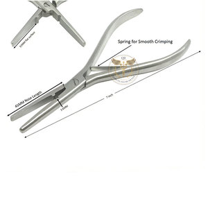 Pince à extensions capillaires Qorvex Micro Ring en acier inoxydable avec poignée en caoutchouc pour l'installation de perles Nano et Micro - Product Image 4