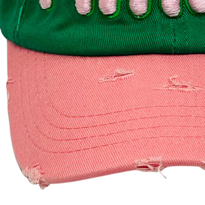 Gorra Deportiva PHIRST Verde y Rosa, Personalizada con Bordado, Ajustable, Unisex, de Béisbol, de Algodón Premium, Protección Solar, Fabricante OEM ODM - Product Image 4