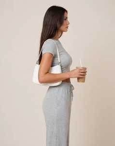 Conjunto Deportivo Casual para Mujer, Camiseta Corta 2 en 1 y Pantalones Deportivos hasta el Tobillo, 100% Algodón Gris - Product Image 2
