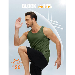 Débardeur de sport pour homme en coton et élasthanne, extensible, respirant, sans manches, pour musculation - Product Image 2