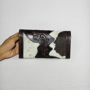New Vintage Stylish Tooled Cowhide Leather Bifold Clutch Women Designed Hot Selling Genuine Leather Unique Credit <b>Card</b> <b>Wallets</b> - Product Image 3