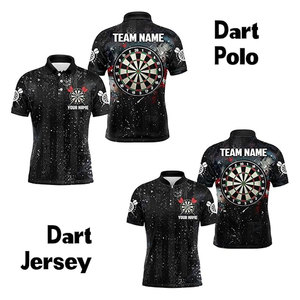 Chemises et polos de fléchettes 3D personnalisés pour hommes et femmes, avec nom personnalisé, motif graphique de fléchettes drapeau américain et galaxie, T-shirt unique - Product Image 4