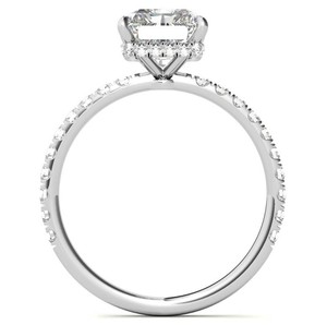 Anillo de Moissanita Corte Radiante, Plata de Ley 925, Bañado en Oro Blanco, Engaste de Garras, Certificado por Terceros, Anillo de Compromiso, Boda, Promesa - Product Image 2