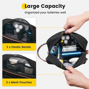 Trousse de Toilette en Toile Noire Résistante à l'Eau, Organisateur de Voyage pour Articles de Toilette et Accessoires Masculins, Idée Cadeau Parfaite - Product Image 2