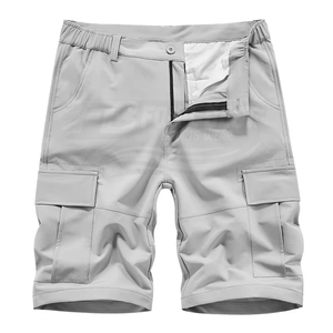 Pantalones Cortos Cargo Casuales de Verano para Hombre, Tejidos en Lona, Talla Grande, Estilo Urbano, Cintura Elástica, Transpirables, de Secado Rápido, con Logotipo Frontal, 100% Algodón - Product Image 1