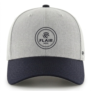 Custom Two-Tone Heather Gray & <b>Navy</b> Adjustable <b>Baseball</b> <b>Cap</b> | 6 Panel Structured Sports <b>Cap</b> | Snapback Closure - Product Image 4