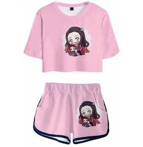 Ensemble 2 pièces décontracté pour femme : T-shirt court imprimé et short – Tenue d'été - Product Image 3