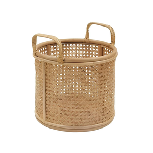 Tall <b>rectangular</b> woven laundry <b>basket</b> with vertical braid accents, a hinged lid, available at wholesale prices. - Product Image 6