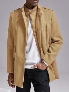 Elegant <b>Men's</b> <b>Wool</b> Blend Trench Coat Winter Jacket Warm Long <b>Overcoat</b> <b>for</b> Autumn Streetwear Casual & Formal Outerwear Wholesale - Product Image 4