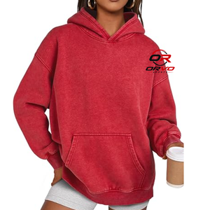 ORVO Sports <b>Women's</b> Oversized Hooded Sweatshirt Solid <b>Green</b> <b>Fleece</b> Pullover Pockets Breathable Quick Dry 100% Cotton Autumn - Product Image 3