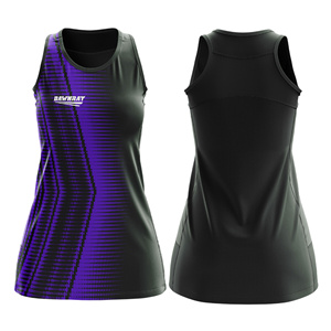 Proveedor de Uniformes Personalizados para Equipos de Netball |   Uniforme de Netball Sublimado con Logotipo, Nombre y Número del Equipo |   Poliéster Transpirable - Product Image 3