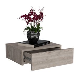 Milano Light Gray <b>Floating</b> Nightstand with Drawer Wall Mounted End Table for Bedroom - Product Image 5