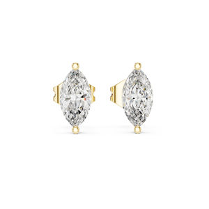 Boucles d'oreilles en or rose 14 carats avec diamants de laboratoire de taille marquise pour femmes |   Vêtements de soirée |   Nouveau diamant cultivé - Product Image 4